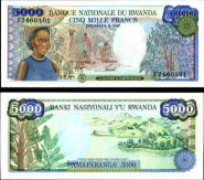 *5000 Frankov Rwanda 1988, P22 UNC - Kliknutím na obrázok zatvorte -